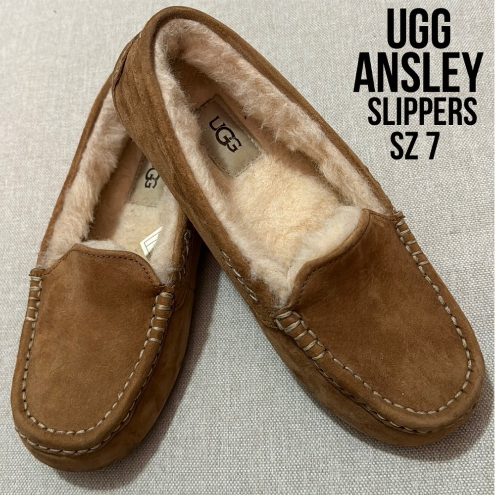 Auth Ugg Ansley Slippers-Wmns Sz 7-Chestnut Color